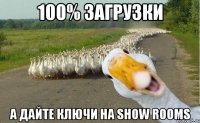 100% загрузки а дайте ключи на show rooms