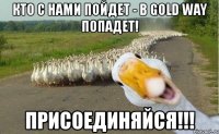 кто с нами пойдет - в gold way попадет! присоединяйся!!!