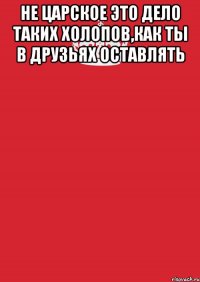 не царское это дело таких холопов,как ты в друзьях оставлять 