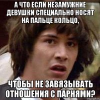 а что если незамужние девушки специально носят на пальце кольцо, чтобы не завязывать отношения с парнями?