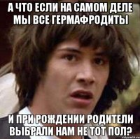 а что если на самом деле мы все гермафродиты и при рождении родители выбрали нам не тот пол?