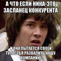 а что если ника-это засланец конкурента и она пытается своей тупостья развалить нашу компанию