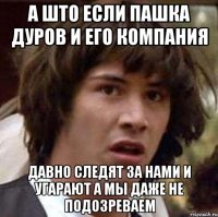 а што если пашка дуров и его компания давно следят за нами и угарают а мы даже не подозреваем