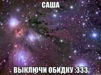 саша выключи обидку :333