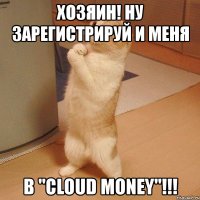 хозяин! ну зарегистрируй и меня в "cloud money"!!!