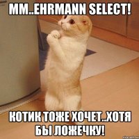 мм..ehrmann select! котик тоже хочет..хотя бы ложечку!