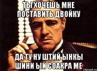 ты хочешь мне поставить двойку да ту ну штий ынкы шини ый соакра ме