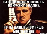 ты с восхищением слушаешь экскурсию по таллину, но ты даже не помнишь моего имени