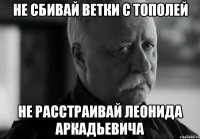 не сбивай ветки с тополей не расстраивай леонида аркадьевича