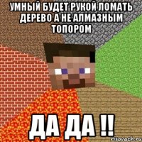 умный будет рукой ломать дерево а не алмазным топором да да !!