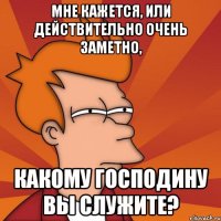 мне кажется, или действительно очень заметно, какому господину вы служите?