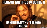 нельзя так просто взять и прийти на пати у "лесного озера"