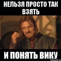 нельзя просто так взять и понять вику