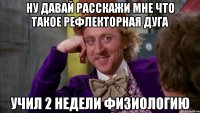 ну давай расскажи мне что такое рефлекторная дуга учил 2 недели физиологию