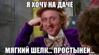 я хочу на даче мягкий шелк... простыней...