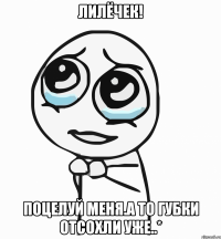 лилёчек! поцелуй меня.а то губки отсохли уже..*