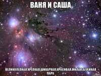 ваня и саша великолепная,крепкая,шикарная,красивая,милая,ахуенная пара