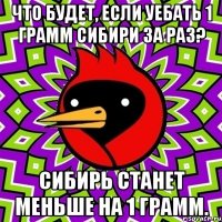 что будет, если уебать 1 грамм сибири за раз? сибирь станет меньше на 1 грамм.