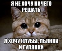 я не хочу ничего решать я хочу клубы, пьянки и гулянки