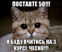 поставте 50!!! я буду вчитись на 3 курсі, чесно!!!