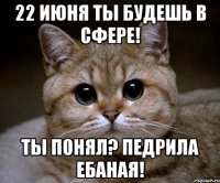 22 июня ты будешь в сфере! ты понял? педрила ебаная!