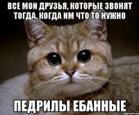 все мои друзья, которые звонят тогда, когда им что то нужно педрилы ебанные