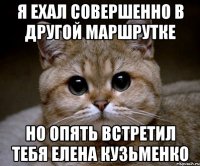 я ехал совершенно в другой маршрутке но опять встретил тебя елена кузьменко