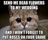 send me dead flowers to my wedding and i won't forget to put roses on your grave