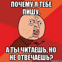 почему я тебе пишу, а ты читаешь, но не отвечаешь?