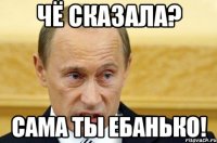 чё сказала? сама ты ебанько!