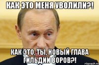 как это меня уволили?! как это, ты, новый глава гильдии воров?!