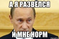 а я развёлся и мне норм