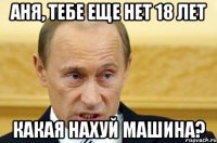 аня, тебе еще нет 18 лет какая нахуй машина?