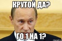 крутой да? го 1 на 1?