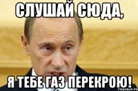 слушай сюда, я тебе газ перекрою!