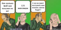 Кэп сколько твой сын получил по энт 125 максимум А он на грант поступить или платно учится будет?