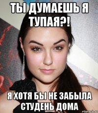 ты думаешь я тупая?! я хотя бы не забыла студень дома