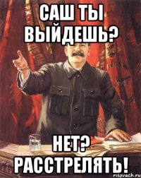 саш ты выйдешь? нет? расстрелять!