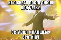 не сожрал последнюю конфетку, оставил младшему братику!