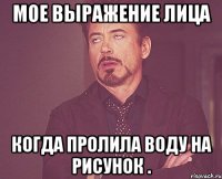 мое выражение лица когда пролила воду на рисунок .