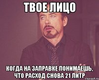 твое лицо когда на заправке понимаешь, что расход снова 21 литр