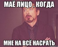 маё лицо , когда мне на всё насрать