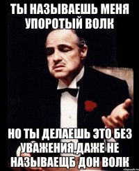 ты называешь меня упоротый волк но ты делаешь это без уважения,даже не называещб дон волк