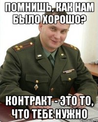 помнишь, как нам было хорошо? контракт - это то, что тебе нужно