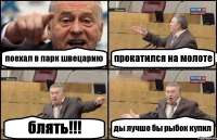 поехал в парк швецарию прокатился на молоте блять!!! ды лучше бы рыбок купил