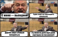 12 июня — выходной! Одни зовут на гору жарить шашлыки. Другие зовут в баньке попариться. А у меня на даче еще даже картошка не посажена!!!