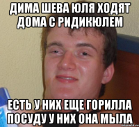 дима шева юля ходят дома с ридикюлем есть у них еще горилла посуду у них она мыла