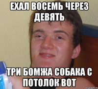 ехал восемь через девять три бомжа собака с потолок вот