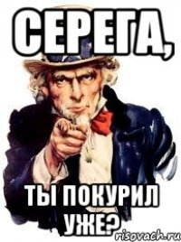 серега, ты покурил уже?