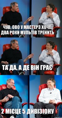 чув, ово у мастерз хоче, два роки мультів тренить та да, а де він грає 2 місце 5 дивізіону